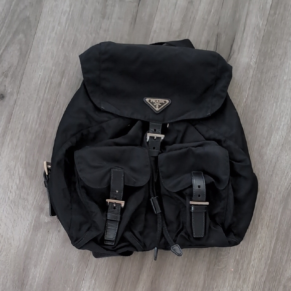 Prada Other - Prada Men's Black Backpack with Buckle Detail